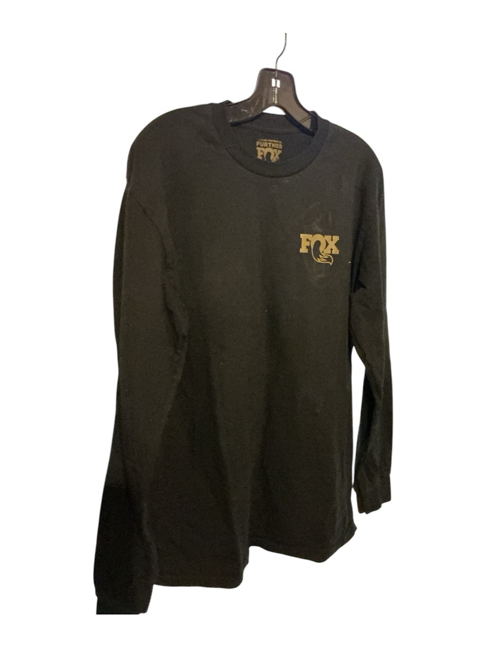 Fox Black Long Sleeve Tee with Gold Fox Logo